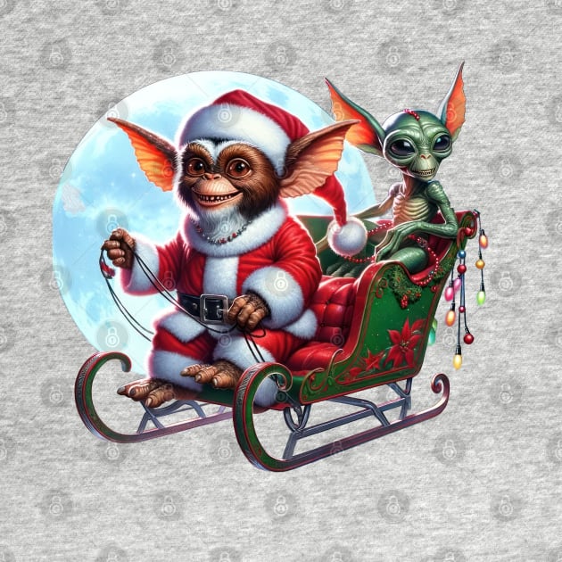 Christmas Gremlin and Alien by TooplesArt